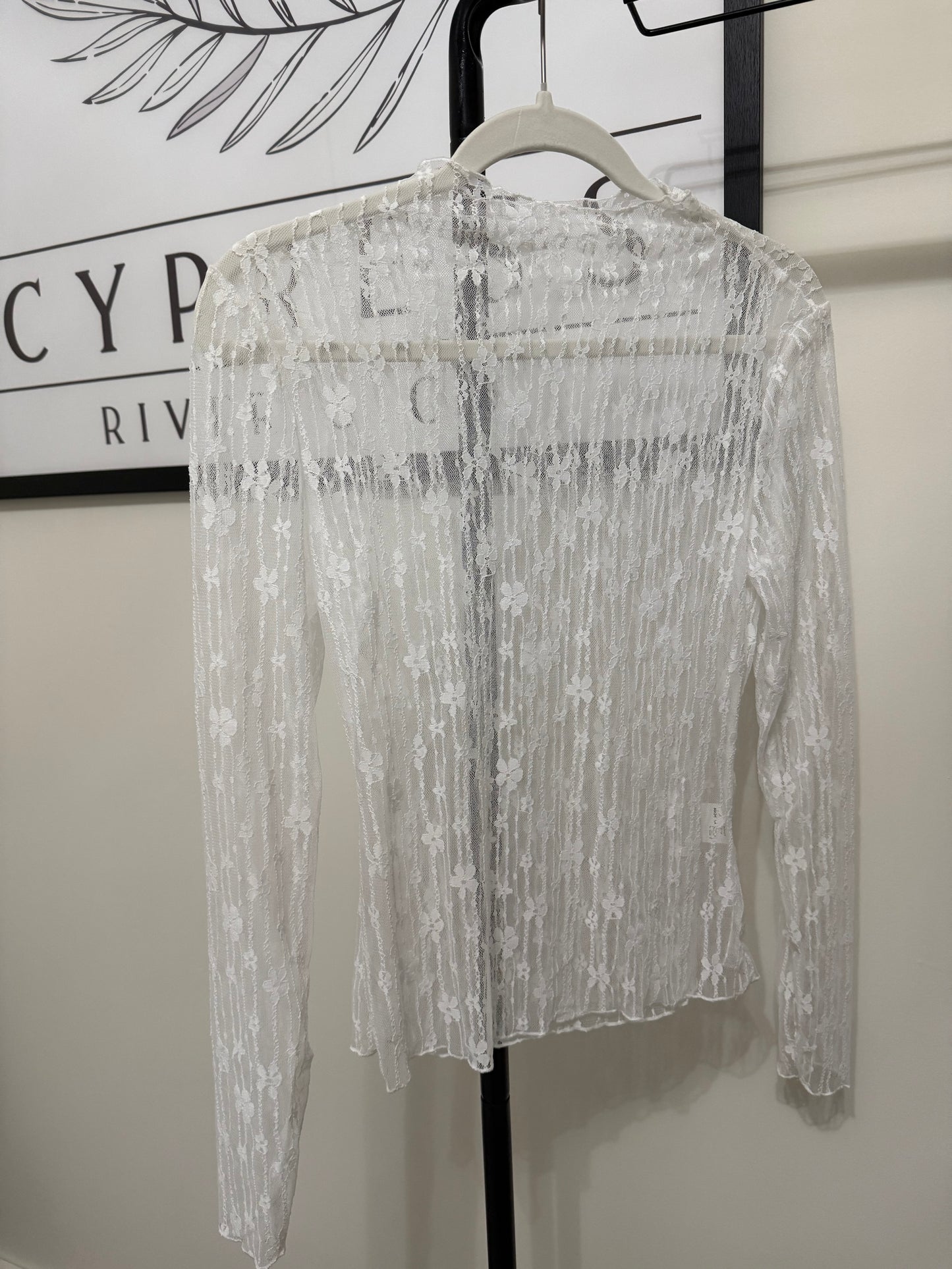 White Floral lace long sleeve