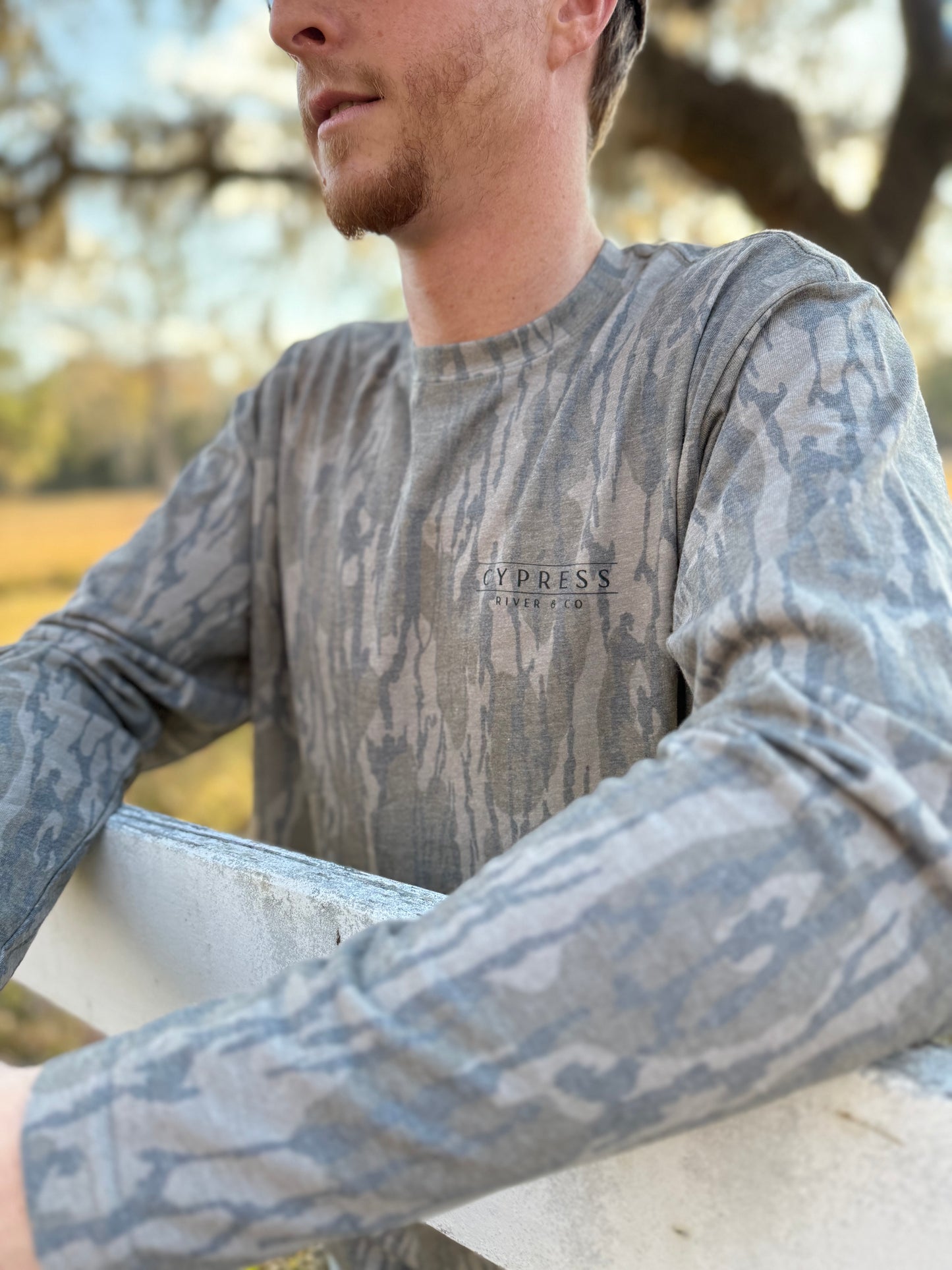 Cypress River and Co. Mossy Oak Bottomland Long Sleeve Tee