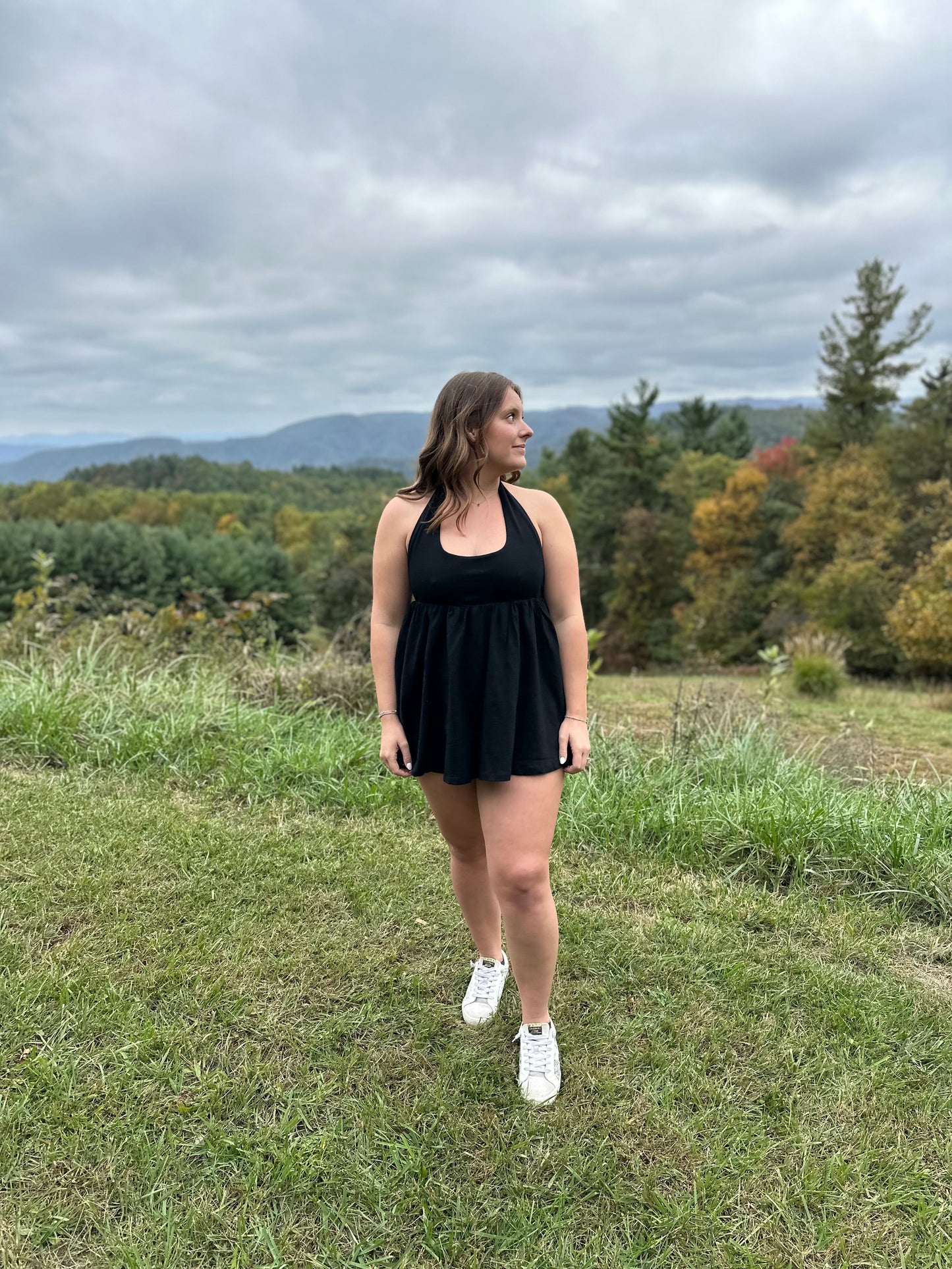 Halter Babydoll Romper with Biker Shorts